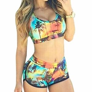 Two Piece Bathing Suit - Tropical Theme
